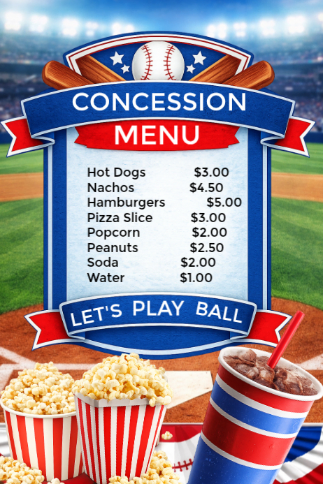 White Concession Menu Flyers Template | PosterMyWall