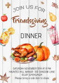 Editable Friendsgiving Invitation A6 template