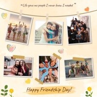 Editable Friendship Day Polaroid Collage Instagram Post Template Wpis na Instagrama
