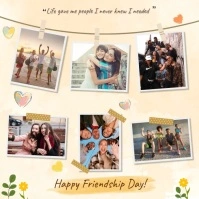 Editable Friendship Day Polaroid Collage Instagram Post Template
