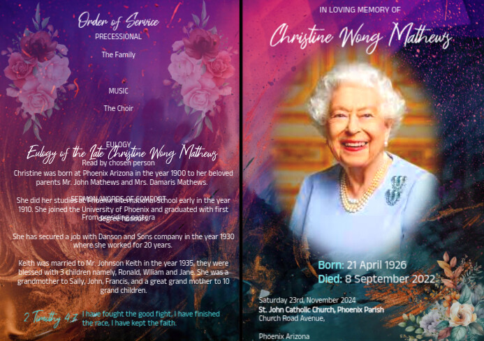 Editable Funeral Program template printable | PosterMyWall