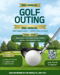 Editable Golf Tournament & Charity Outing Flyer Instagram Portrait template