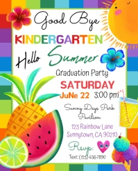 editable Goodbye Kindergarten Hello Summer Invitation Instagram Portrait template