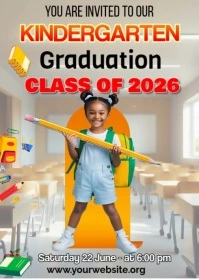 Editable Graduation Invitation A6 template