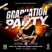 Editable graduation party invitation Instagram post template
