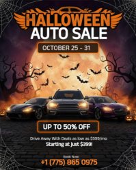 Black Halloween Auto Sale Instagram Portrait Template