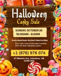 Editable Halloween Candy Sale Flyer Instagram Portrait template