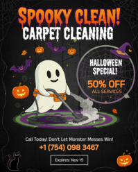 Black Halloween Carpet Cleaning Promotion Instagram Portrait Template