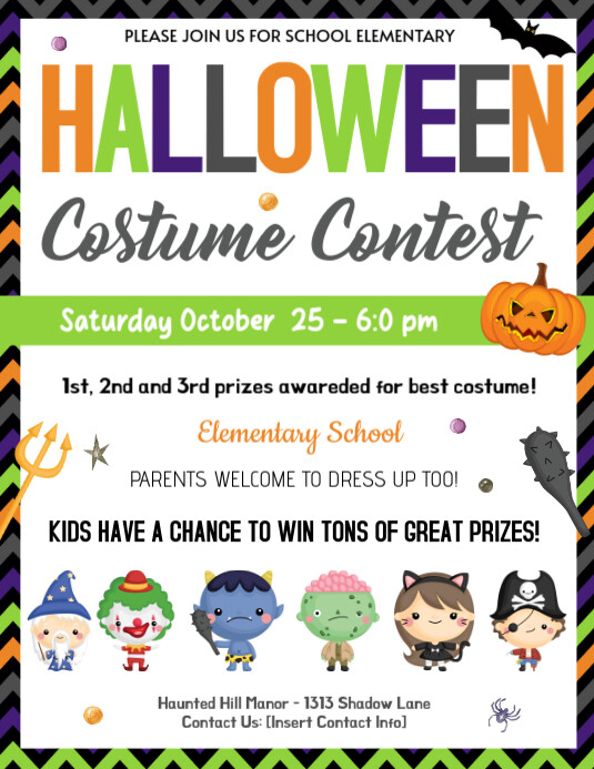 EDITABLE Halloween Costume Contest Flyer Template PosterMyWall