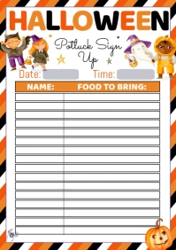 Editable Halloween Potluck A4 template