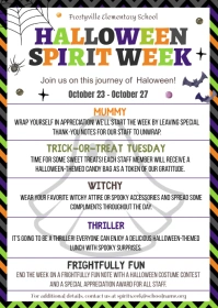 Editable Halloween Spirit Week Flyer A6 template