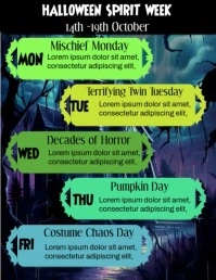 editable halloween spirit week video template Flyer (US Letter)