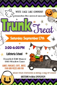 EDITABLE Halloween Trunk or Treat Flyer Templ 海报 template