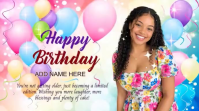 Blanc Birthday Celebration Digitalanzeige Template