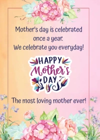 Editable Happy Mother's day Card flyer A6 template