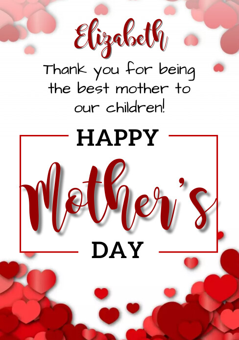 Editable Happy Mother's day Card flyer A5 template
