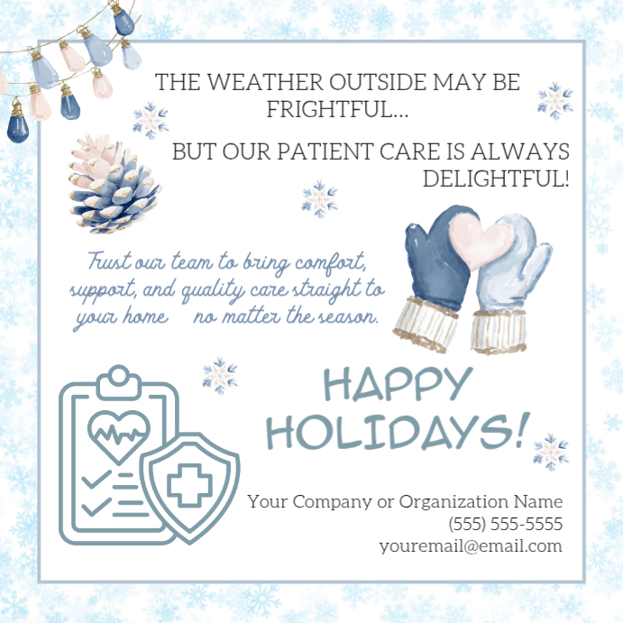 Plantilla de Editable Holiday Patient Care Flyer – Winter Healthcare ...