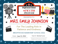 Editable Hollywood Movie Award Certificates Iflaya (Incwadi ye-US) template