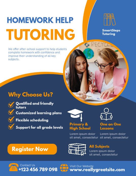 Editable Homework Help Tutoring Services Flyer Template | PosterMyWall