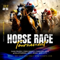 Editable Horse racing derby day event invitation flyer template for Instagram post