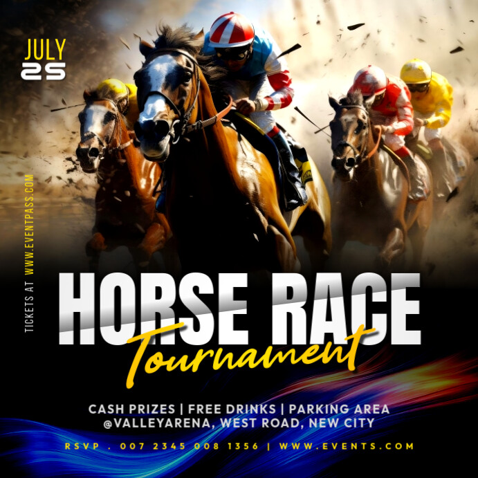 Editable Horse racing derby day event invitation flyer template for ...