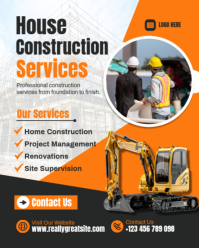 Editable House Construction Services Flyer Template Instagram Portrait