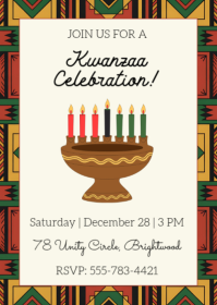 Editable Kwanzaa Celebration Invitation A6 template