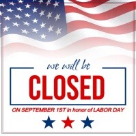 Putih Labor Day Closure Instagram 帖子 Template