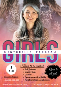 Editable Ladies Women Girls event flyer poste A5 template