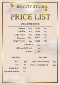 Blanc Beauty Salon Price List A4 Template