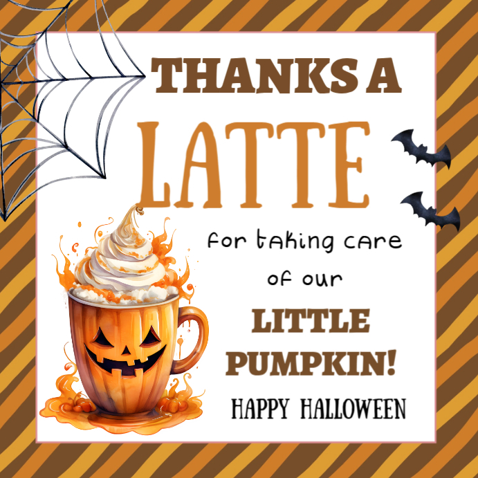 Editable Latte Halloween Tag, Instagram Post template