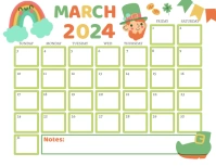 EDITABLE March 2024 Calendar ST. PATRICK Flyer (US Letter) template
