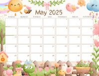 EDITABLE May 2025 Calendar, spring EDITABLE May 2025 Calendar Flyer (US Letter) template