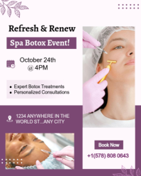 Editable Med Spa Botox & Aesthetics Event Flyer Instagram Portrait template