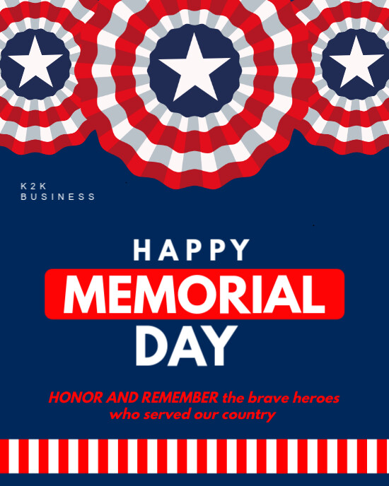 Editable Memorial Day Flyer | Military Tribute Template may 26 2025 Instagram Portrait