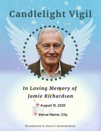 Editable Memorial Vigil Flyer Template - Candlelight Tribute