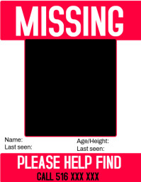 Editable missing poster template Flyer (US Letter)