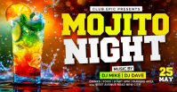 Editable Mojito Night Event nightclub drink bar event promotion poster design flyer template Faceboo Facebook-gebeurtenisomslag