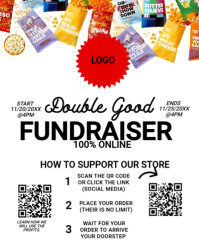 Editable Online Fundraiser Flyer Template – Charity, Nonprofit & School Event Poster Instagram Portrait
