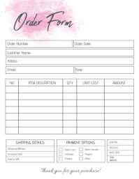 White Order Form Flyers Template | PosterMyWall