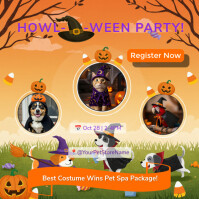 Editable Pet Costume Contest Flyer Template - Halloween Social Post Instagram-bericht