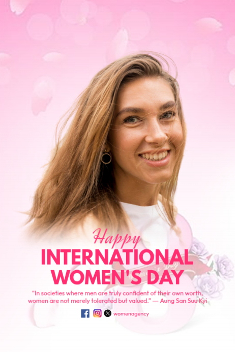 Editable Pink Rights, Justice, Action: For All Women And Girls Poster ...