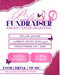 Editable Pinktober Breast Cancer Awareness Flyer – October Event Poster Template for Fundraisers & Instagram Portrait