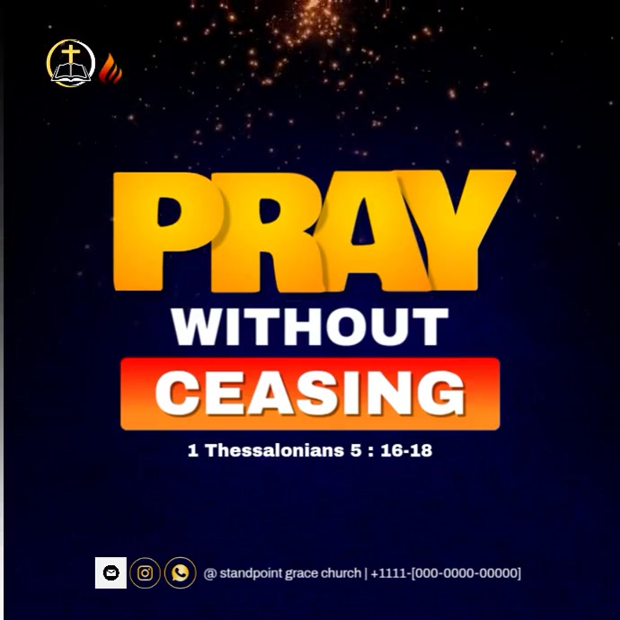 Copy of Editable Pray Without Ceasing Template | Christian Bible Verse ...