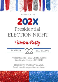 Editable Presidential Inauguration Party Evite Invitation A6 template