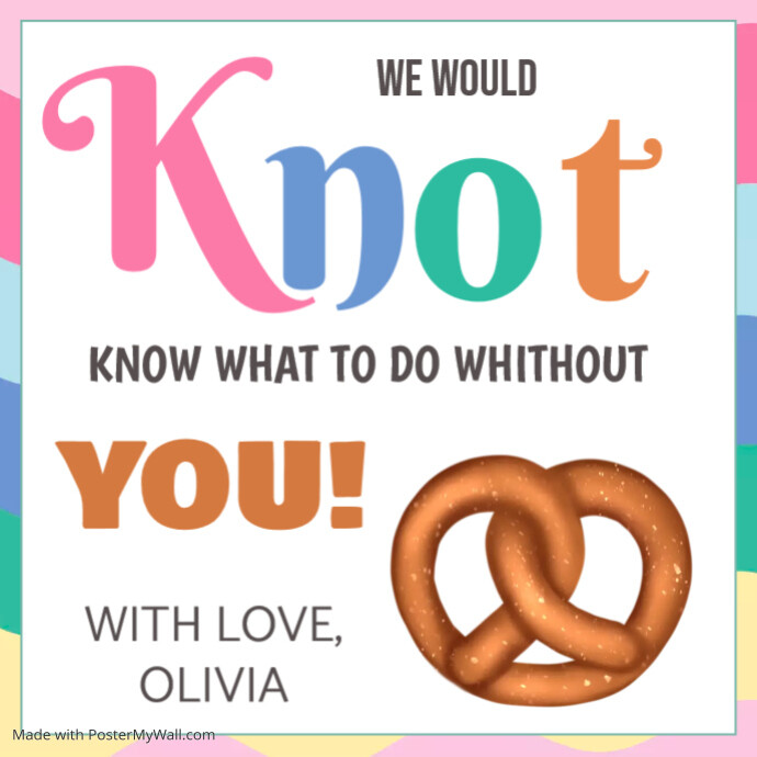 Editable Pretzel Knot Tag, Instagram Post template