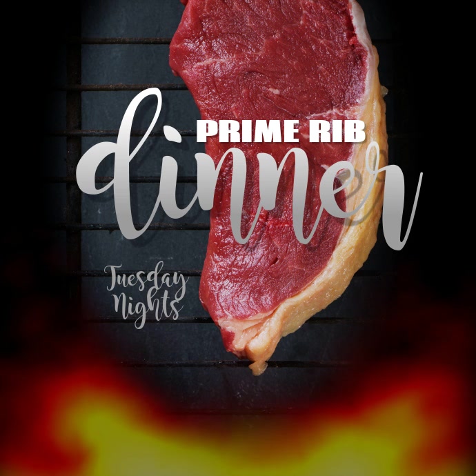 Editable Prime Rib Dinner instagram Template | PosterMyWall