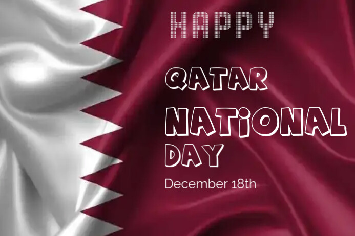 Editable Qatar day Poster template