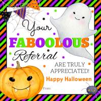Editable Referral Marketing Halloween Printable Gift Tags Wpis na Instagrama template