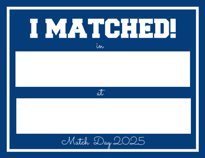 Editable Residency Match Day Signs 2025 Template
